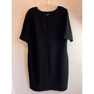Mario Serrani Black T Shirt Dress Size XL Short Sleeve Mini Ribbed Material